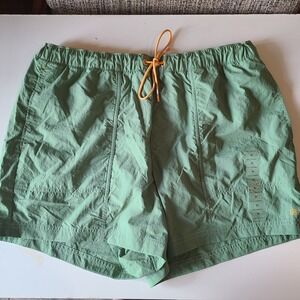 New Mens XL Green Swim Trunks Free Assembly Pockets Crinkle Nylon Mesh Liner‎